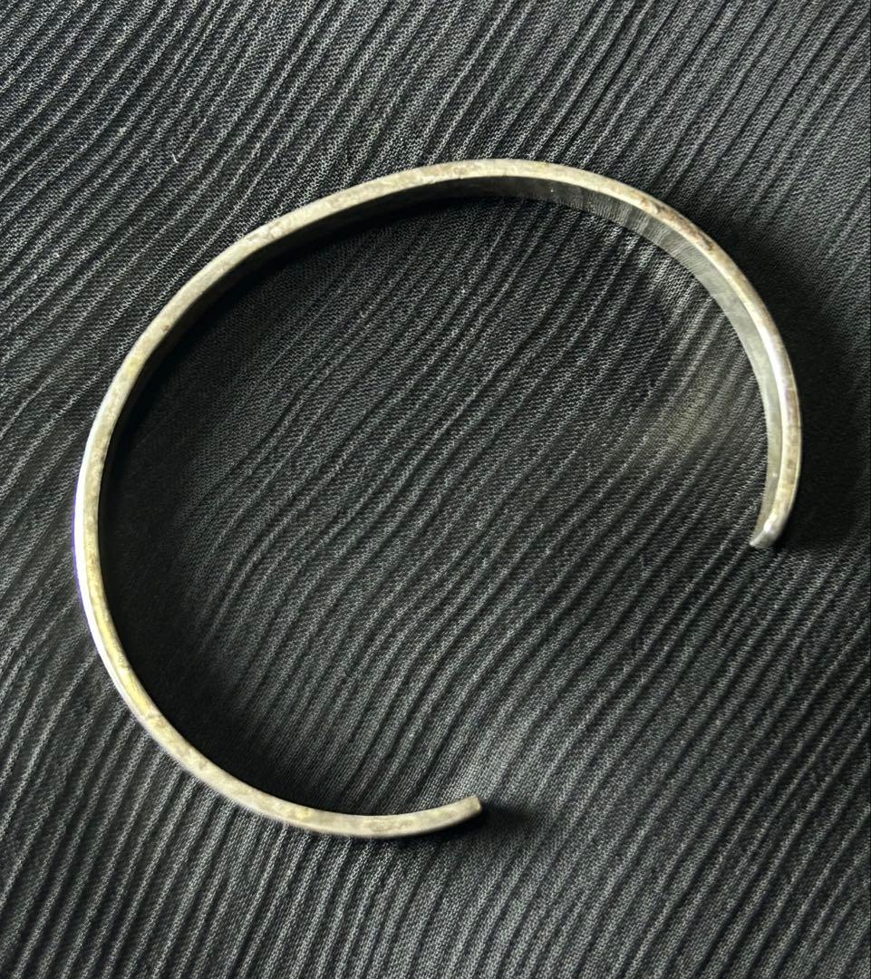 インディアンジュエリー シルバー バングル 波模様 ナバホ N刻印