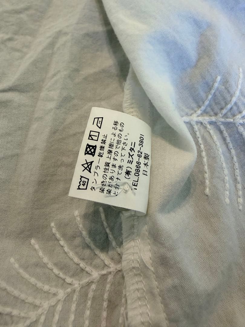 【未使用】BLUE TRICK エンブロイダリー長袖シャツ リーフ 刺繍