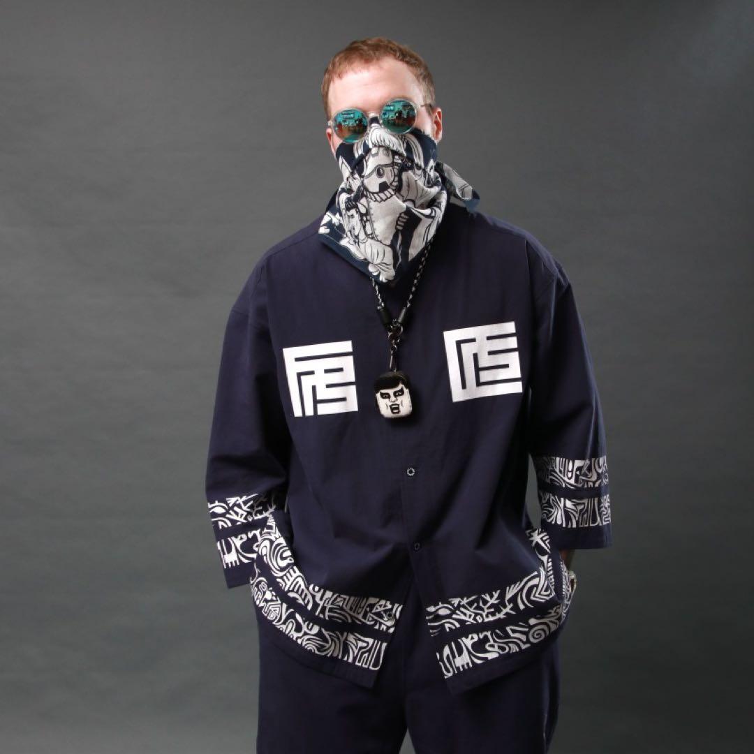 ◆完売品◆PUNK DRUNKERS × けみ芥見 鯉口シャツ XL