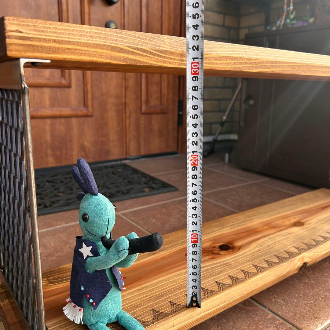 アイアンラック　2段アイアンラック　キャスター付き　シューズラック　テレビ台