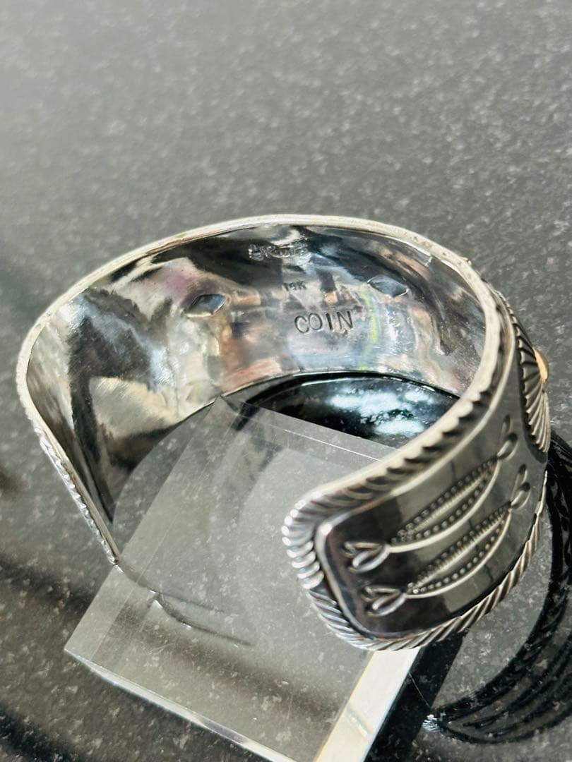 NAVAJO ゲーリーリーブス 14kポイント装飾 シルバーバングル