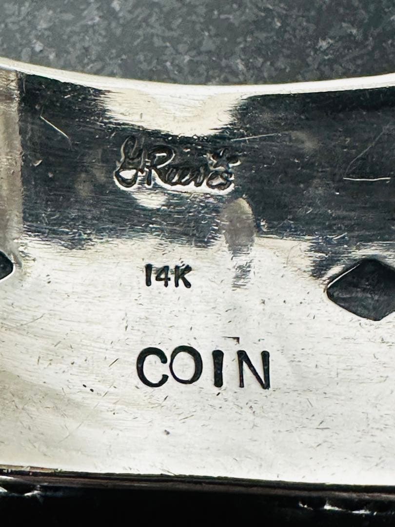 NAVAJO ゲーリーリーブス 14kポイント装飾 シルバーバングル