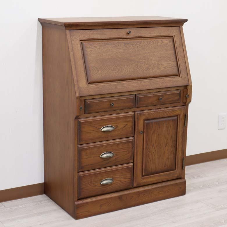 ライティングデスク 幅80cm ナラ材 日本製 旭 北海道 机