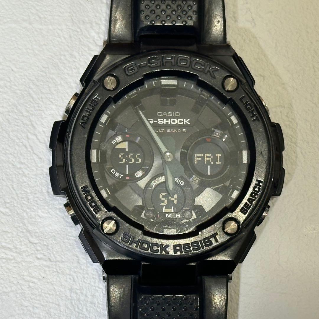 CASIO G-SHOCK ブラックラバーベルト　gst-w100g