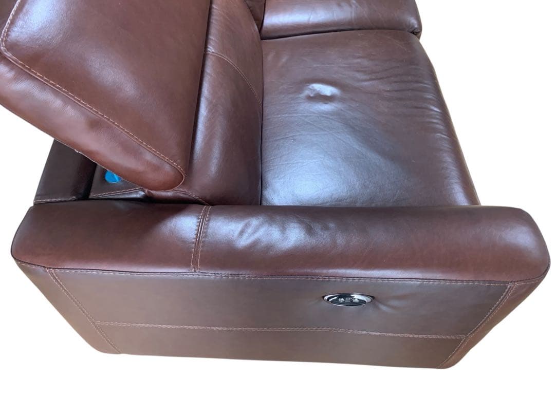 ニトリ Nビリーバ2 電動リクライニングソファ2人掛け本革ブラウン 大阪限定