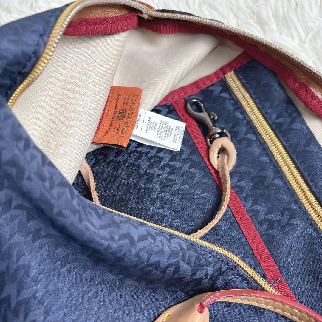 ま*う様 美品✨ロベルタピエリ トートバッグ タタミ ヌメ革 ネイビー ビジネス