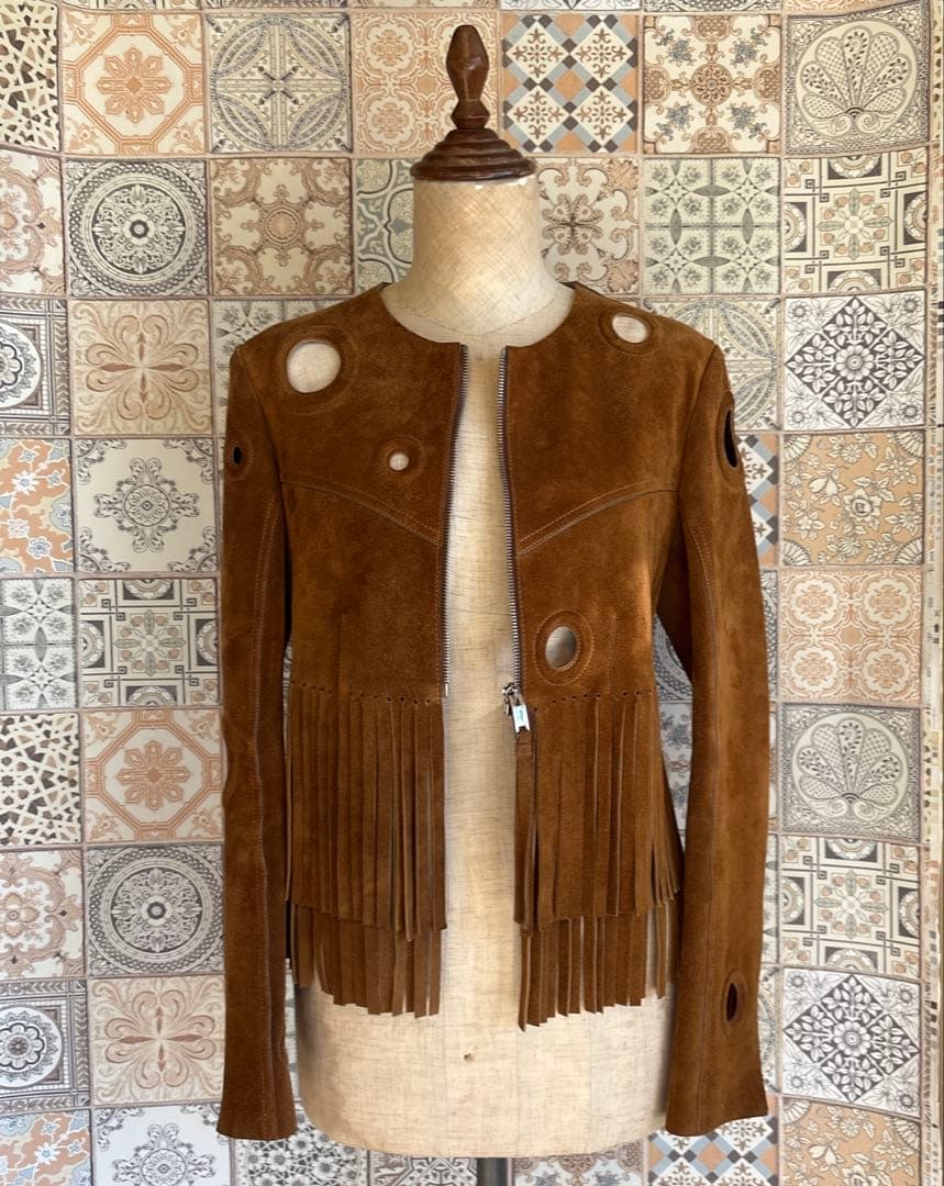 BALLY 革ジャケット　レザージャケット　ウエスタン　フリンジ