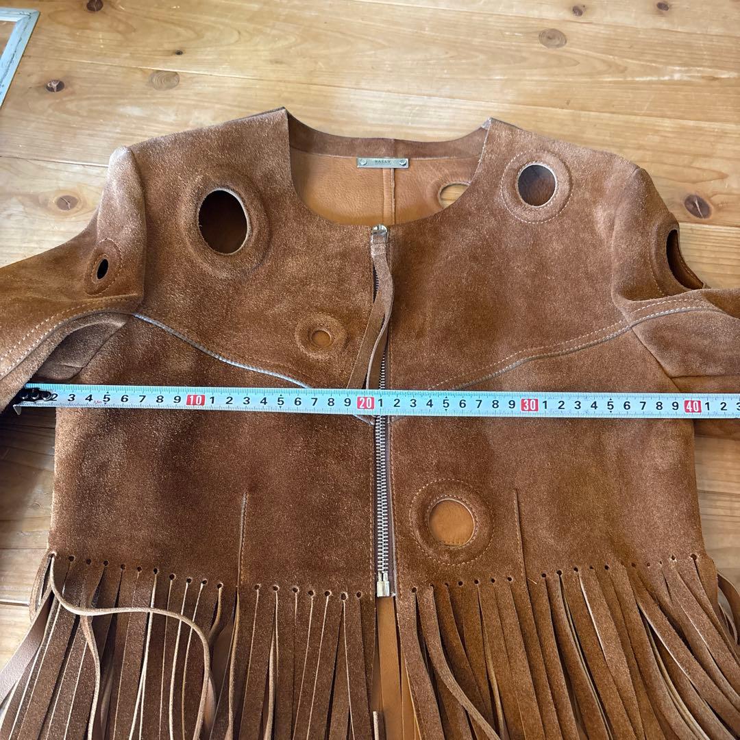 BALLY 革ジャケット　レザージャケット　ウエスタン　フリンジ