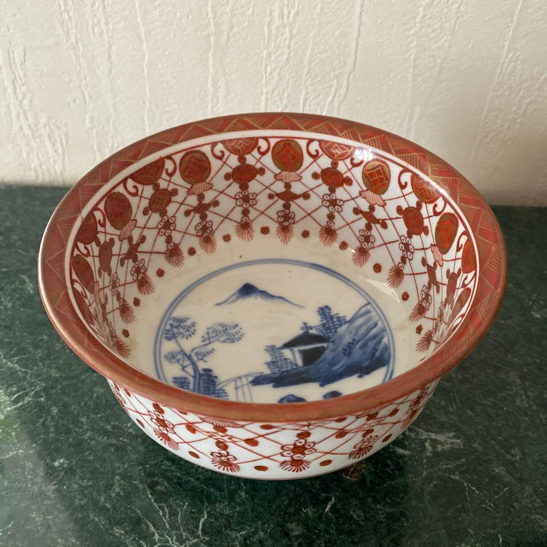 赤絵　瓔珞鉢　九谷　骨董品
