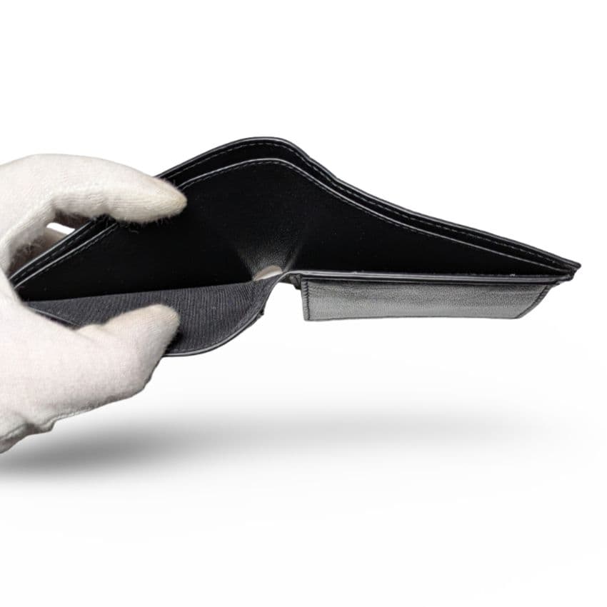 【極美品】BALENCIAGA クロコ型押しレザー　二つ折り財布 黒