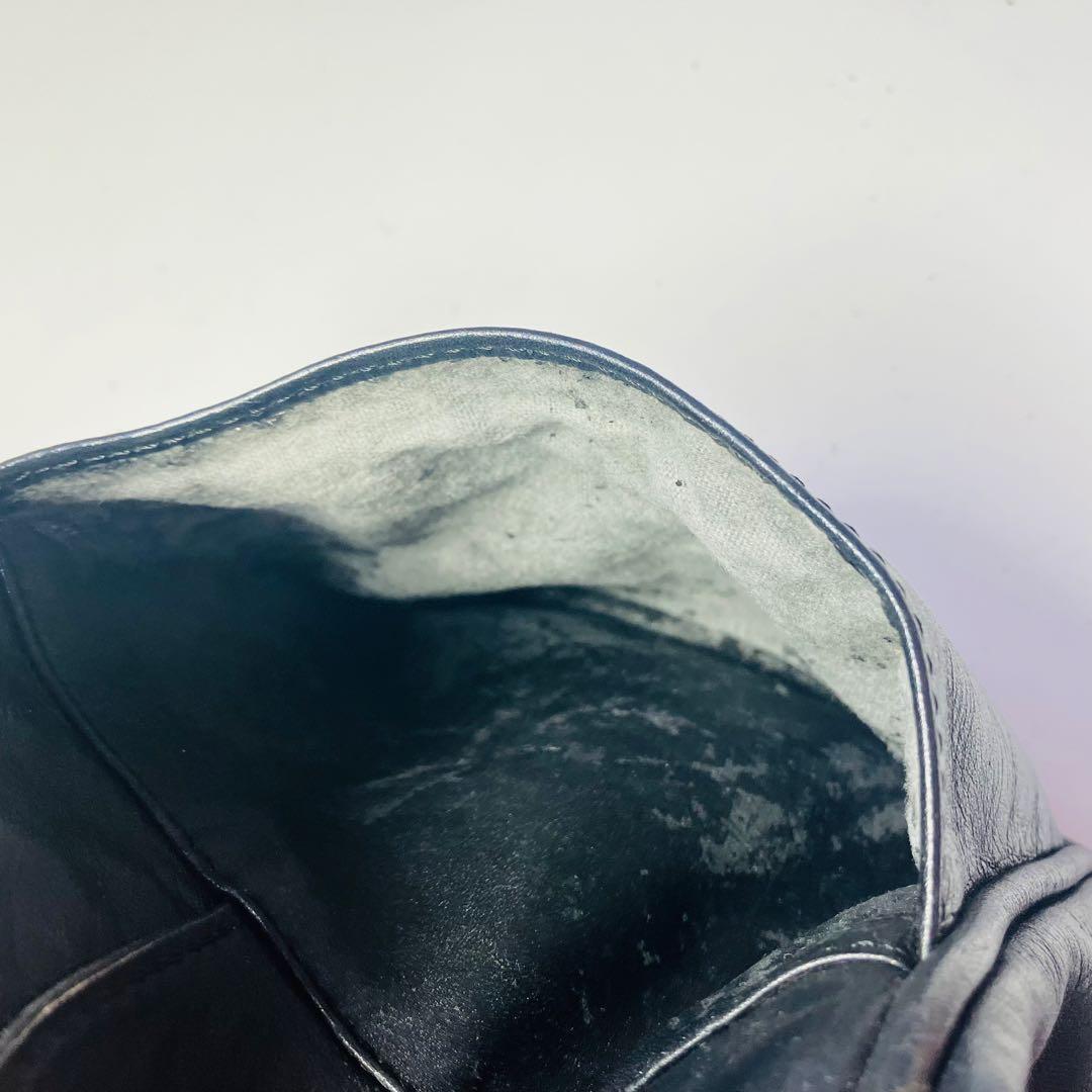 美品　ロエベ ミニボストン アマゾナ28アナグラム 金金具 レザー ブラック 黒