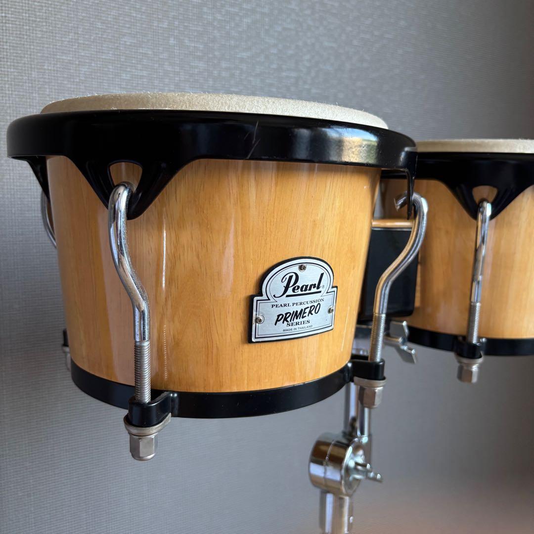 Pearl PRIMERO ボンゴ スタンド付き 本革ヘッド 手触り良好