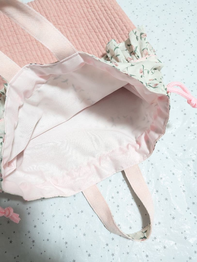 リバティ　フローラ×ヌビ　レッスンバッグ上履き入れ体操服