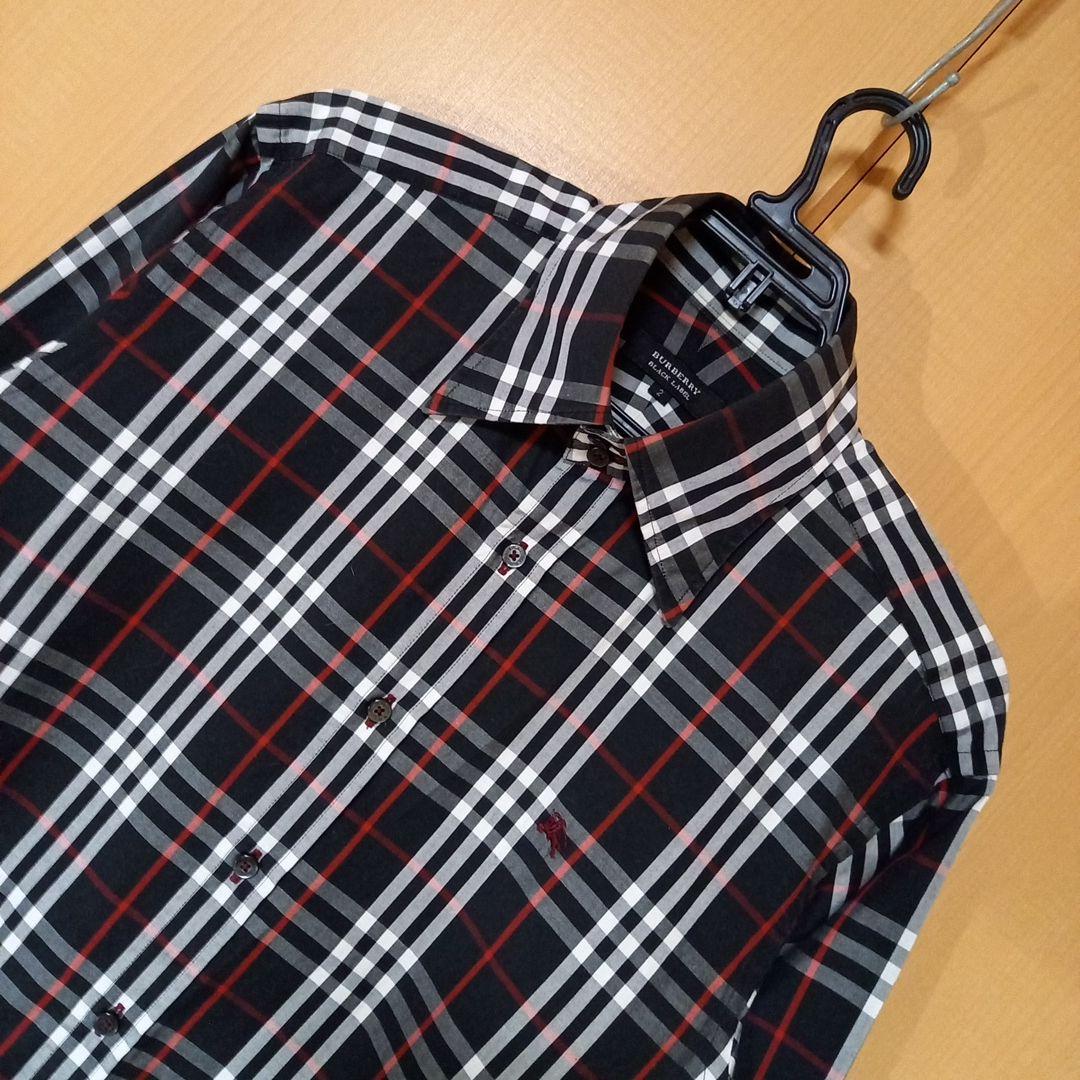 バーバリー　ブラックレーベル　ノバチェック　長袖シャツ　サイズ2(M)