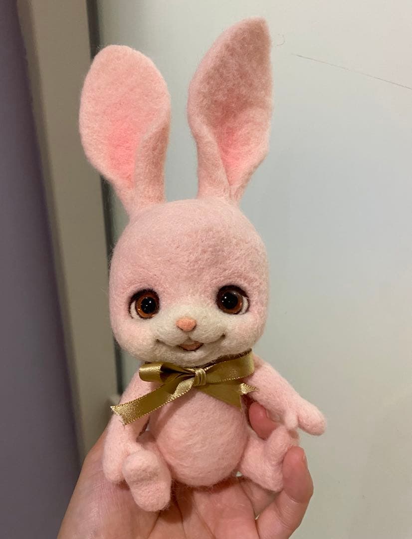 おしゃれうさちゃん　羊毛フェルト