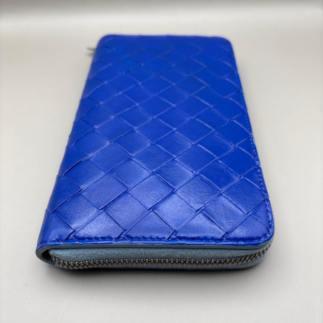 ◆正規品◆現行ボッティガヴェネタイントレチャート ラウンドファスナー長財布