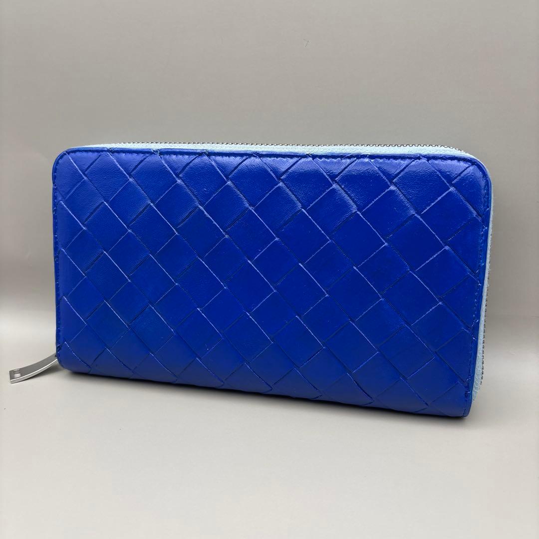 ◆正規品◆現行ボッティガヴェネタイントレチャート ラウンドファスナー長財布