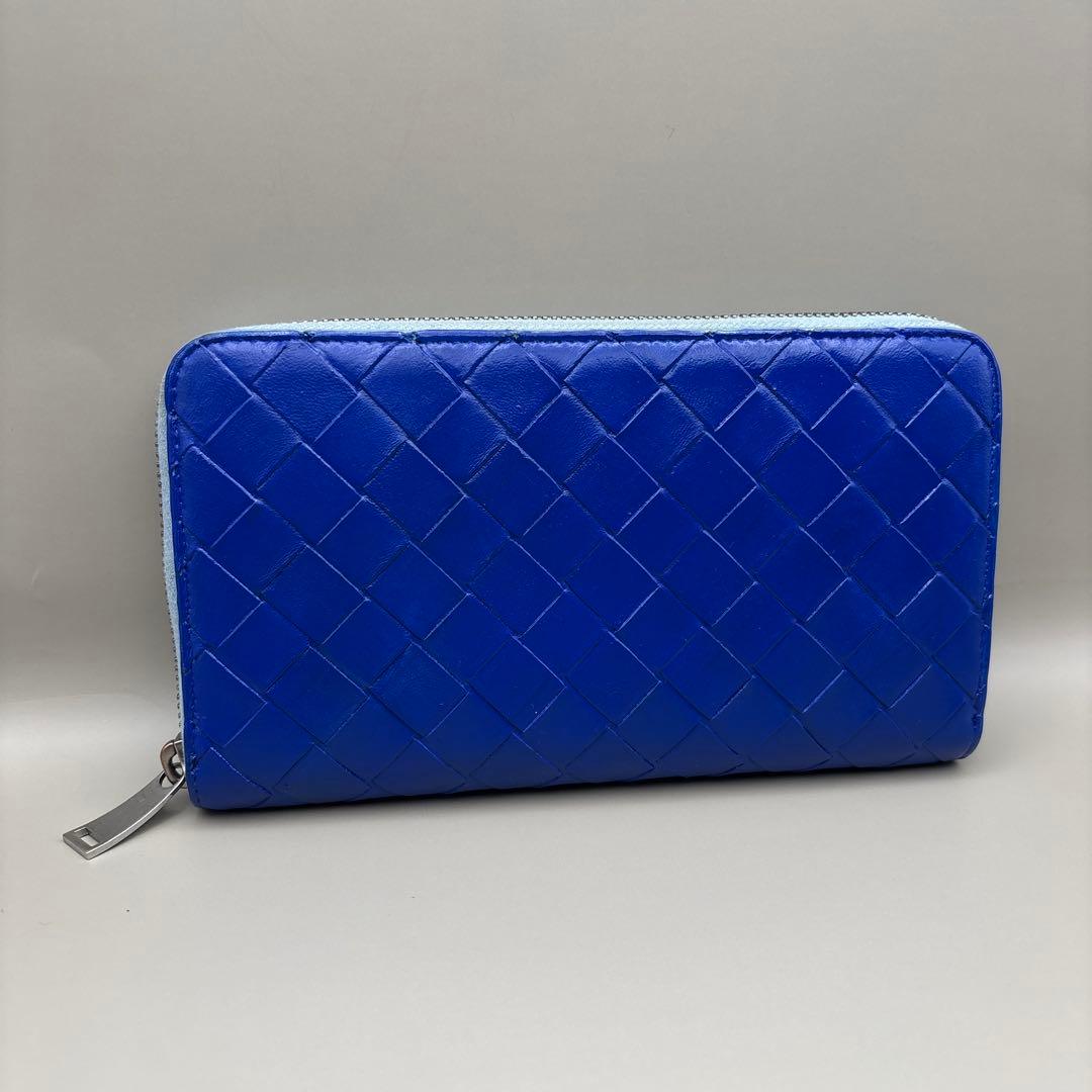 ◆正規品◆現行ボッティガヴェネタイントレチャート ラウンドファスナー長財布