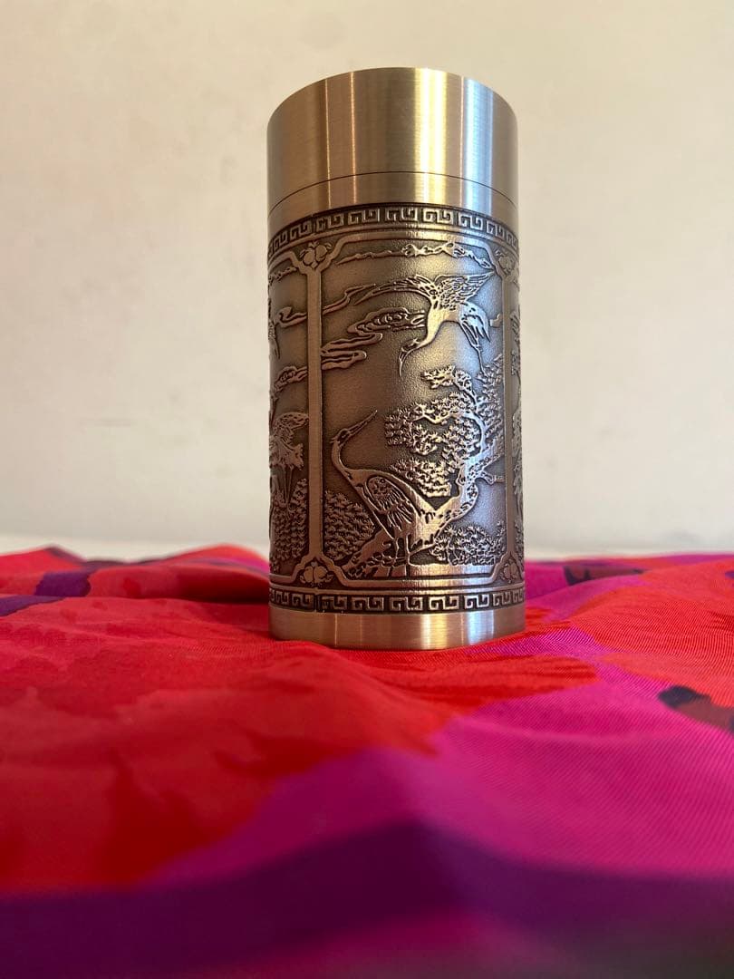 茶筒　錫　ピューター　ティーキャディー