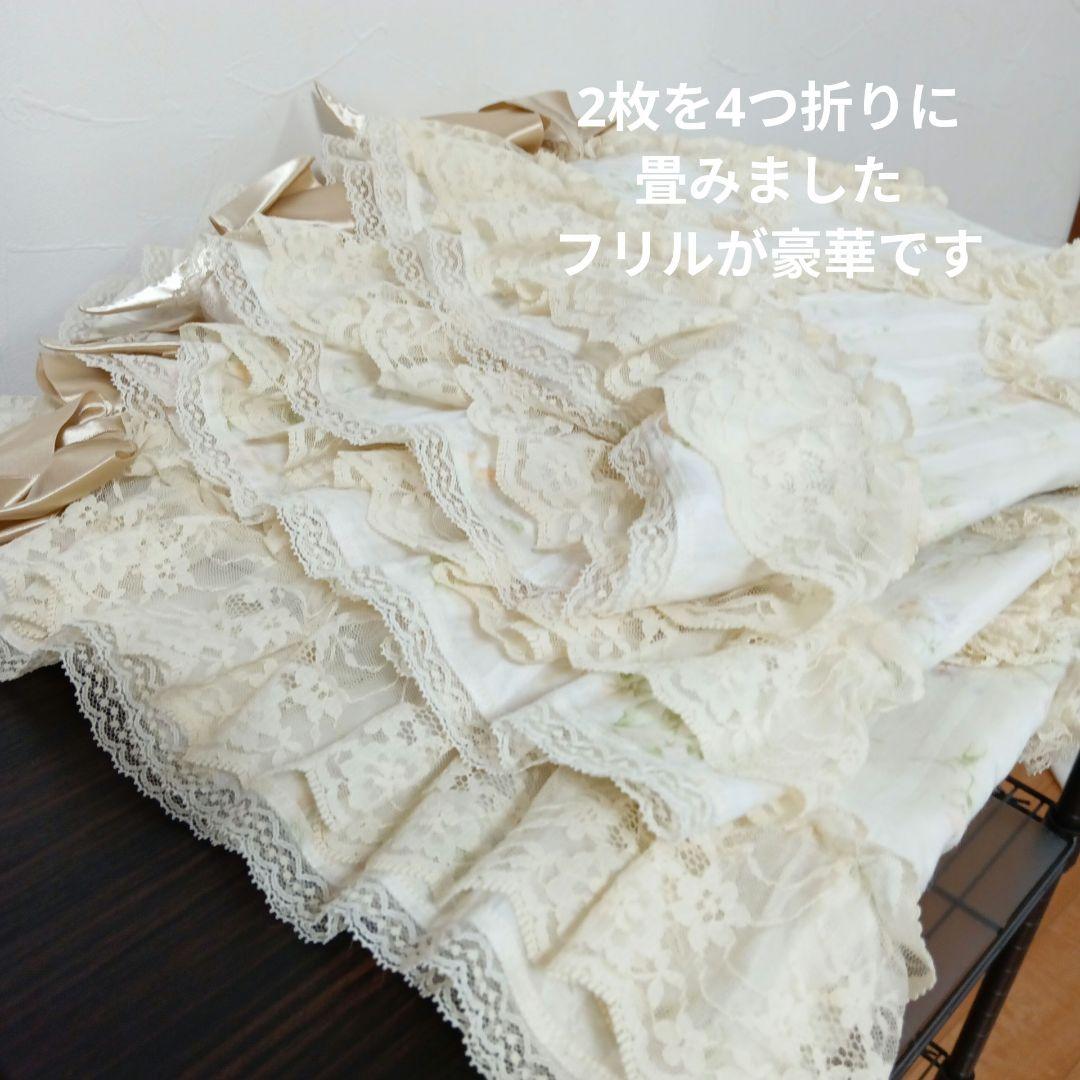 美品★さえらakiakaneアキアカネ花柄豪華座布団カバー日本製フリル&レース