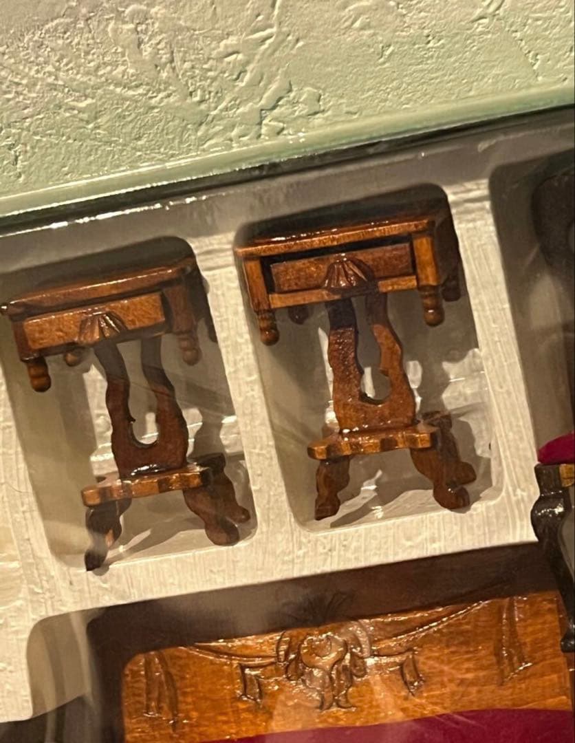 昭和レトロ 豪華ミニチュア家具 ドールハウス 3箱セット木製 洋風 アンティーク