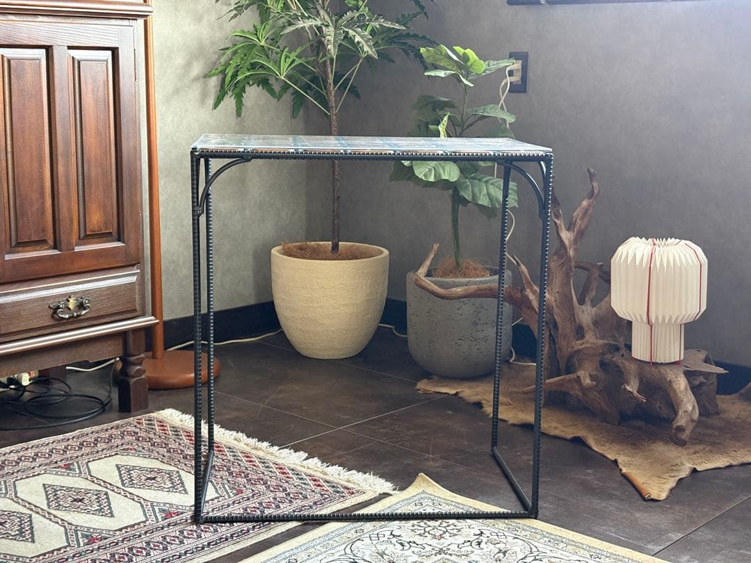 ③アイアン　サイドテーブル　ディスプレイ家具　モダン　シンプル　IZ