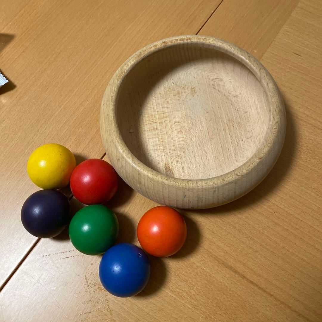 童具館　カラーボール　知育　waku　木製　ボール