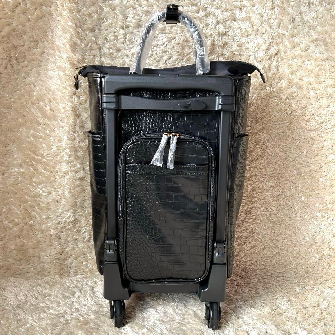 【専用ページ】新品未使用　SWANY スワニー　クロコ調4輪キャリーストッパー付