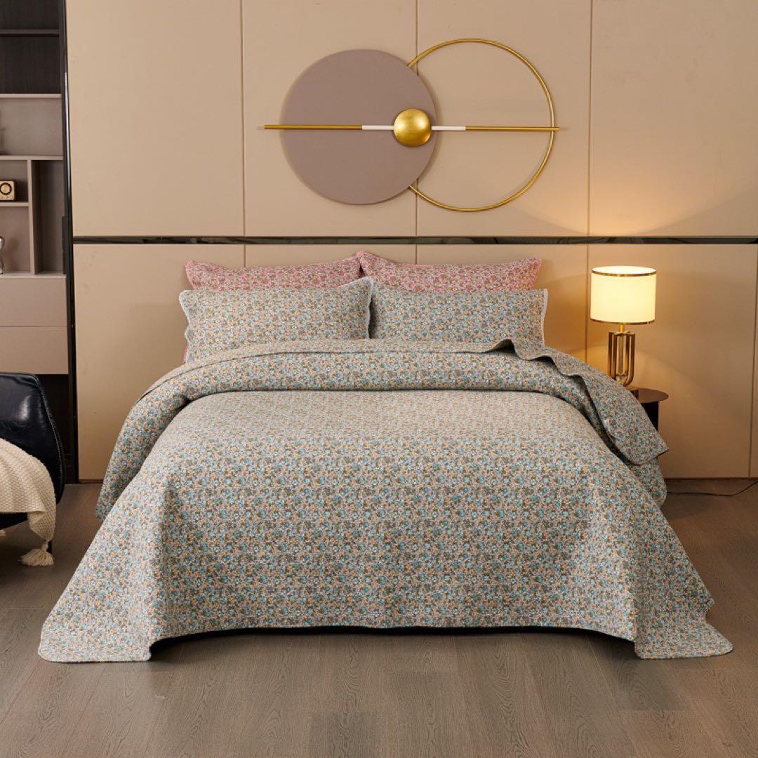 キルトベッドカバー3点セット綿マルチカバー キルティング DNL02