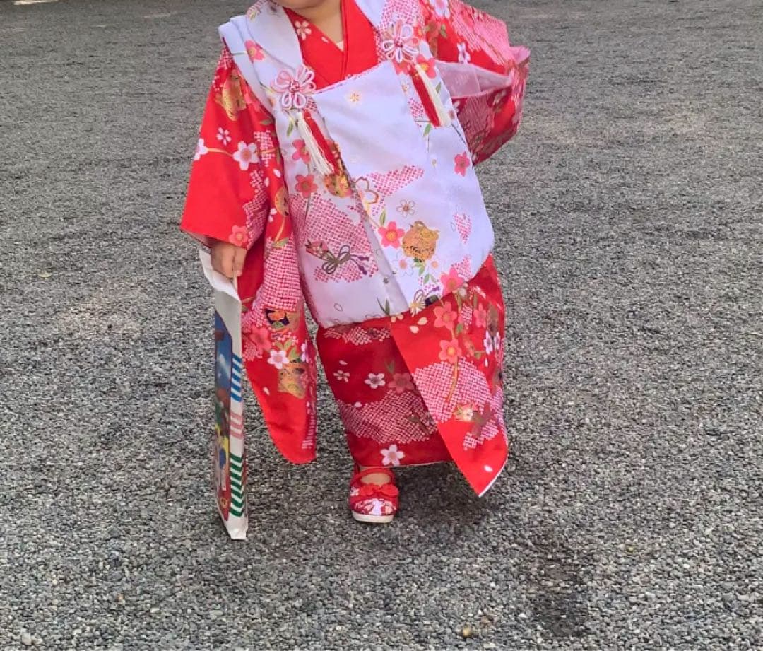 七五三　女の子　3歳セット　赤×白