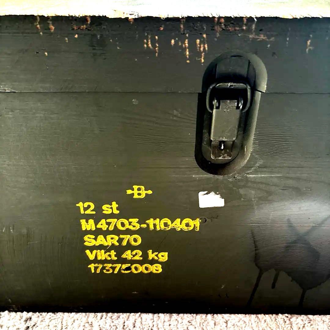 ビンテージ　スウェーデン軍 ミリタリーボックス 弾薬箱 木製 ウッドボックス