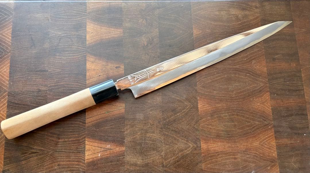 正本総本店　玉青鋼　切付　柳刃　270mm 9寸包丁　和包丁　研ぎ済　水牛柄