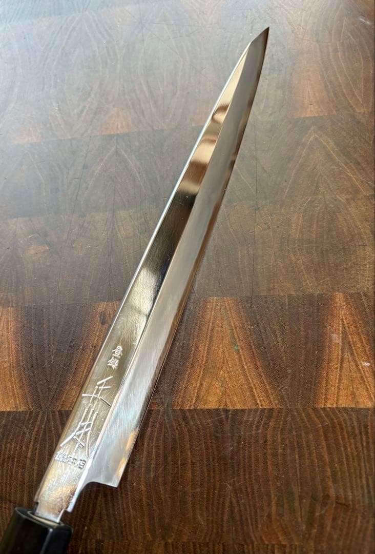 正本総本店　玉青鋼　切付　柳刃　270mm 9寸包丁　和包丁　研ぎ済　水牛柄