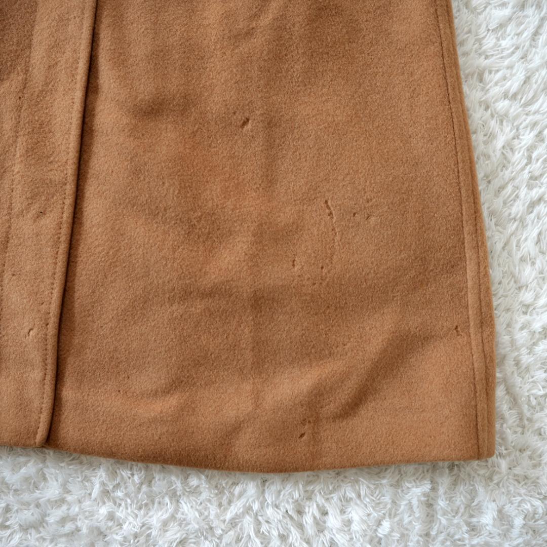 【美品】BURBERRY　キャメルヘアー100%ベルテッドロングコート　L相当