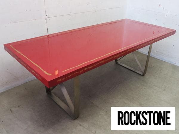 美品■名作■ロックストーン■ウルシ■岩倉榮利■ダイニングテーブル■漆塗り■