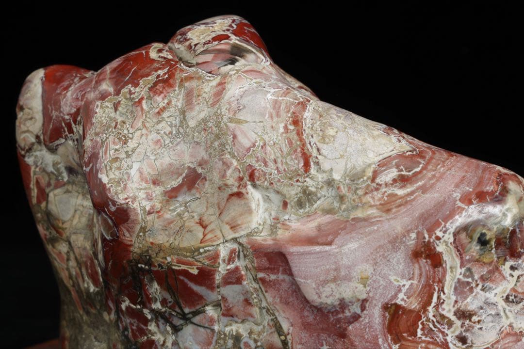 佐渡 錦紅石 錦石 錦瑪瑙 台座付 719g 原石 鑑賞石 水石 天然石 盆石