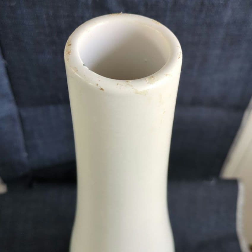 ドイツ　花瓶　scheurich　陶器製ヴィンテージ花瓶　ホワイト細長花瓶