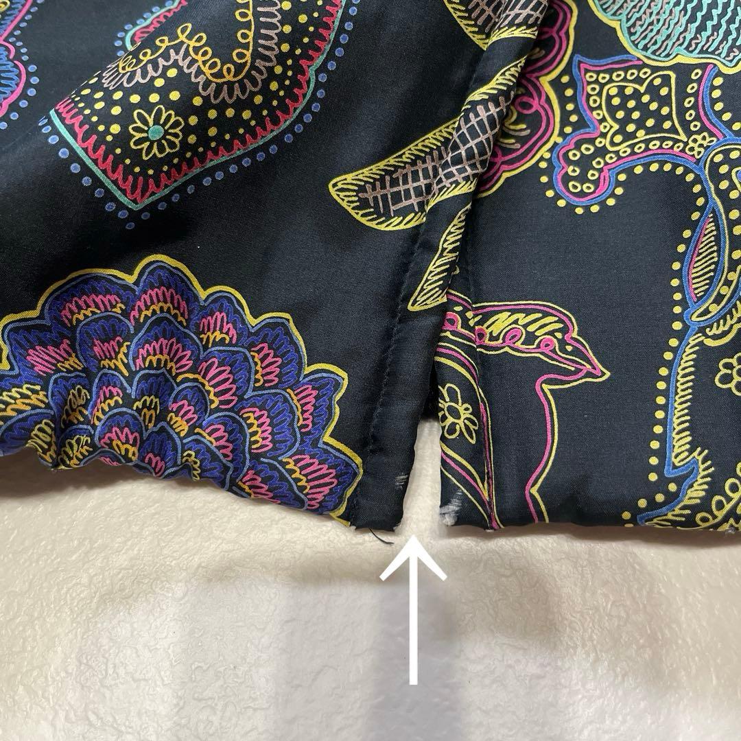 訳アリ　レオナール　シルク100%中綿コート　大きいサイズ13 総柄　ブラック