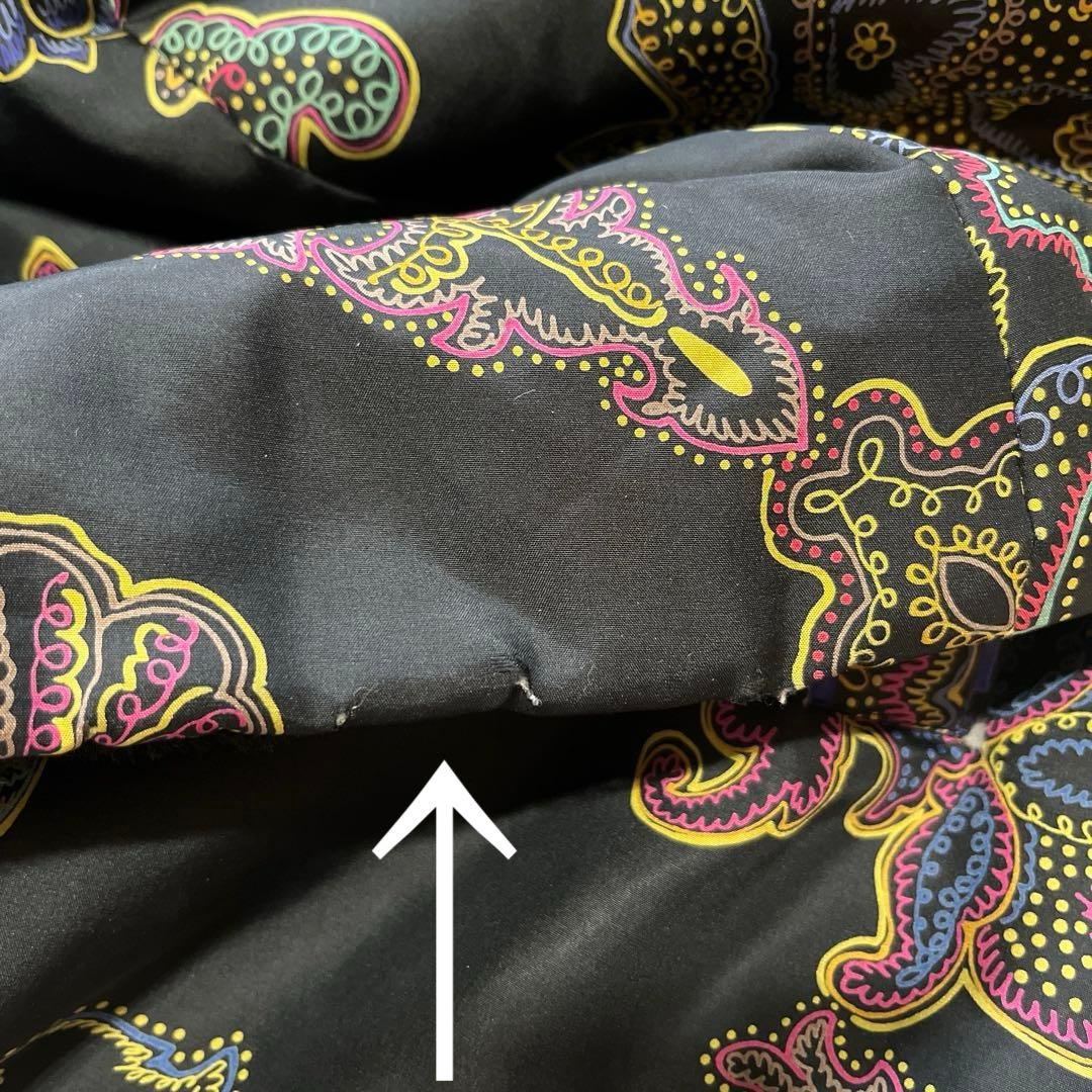 訳アリ　レオナール　シルク100%中綿コート　大きいサイズ13 総柄　ブラック