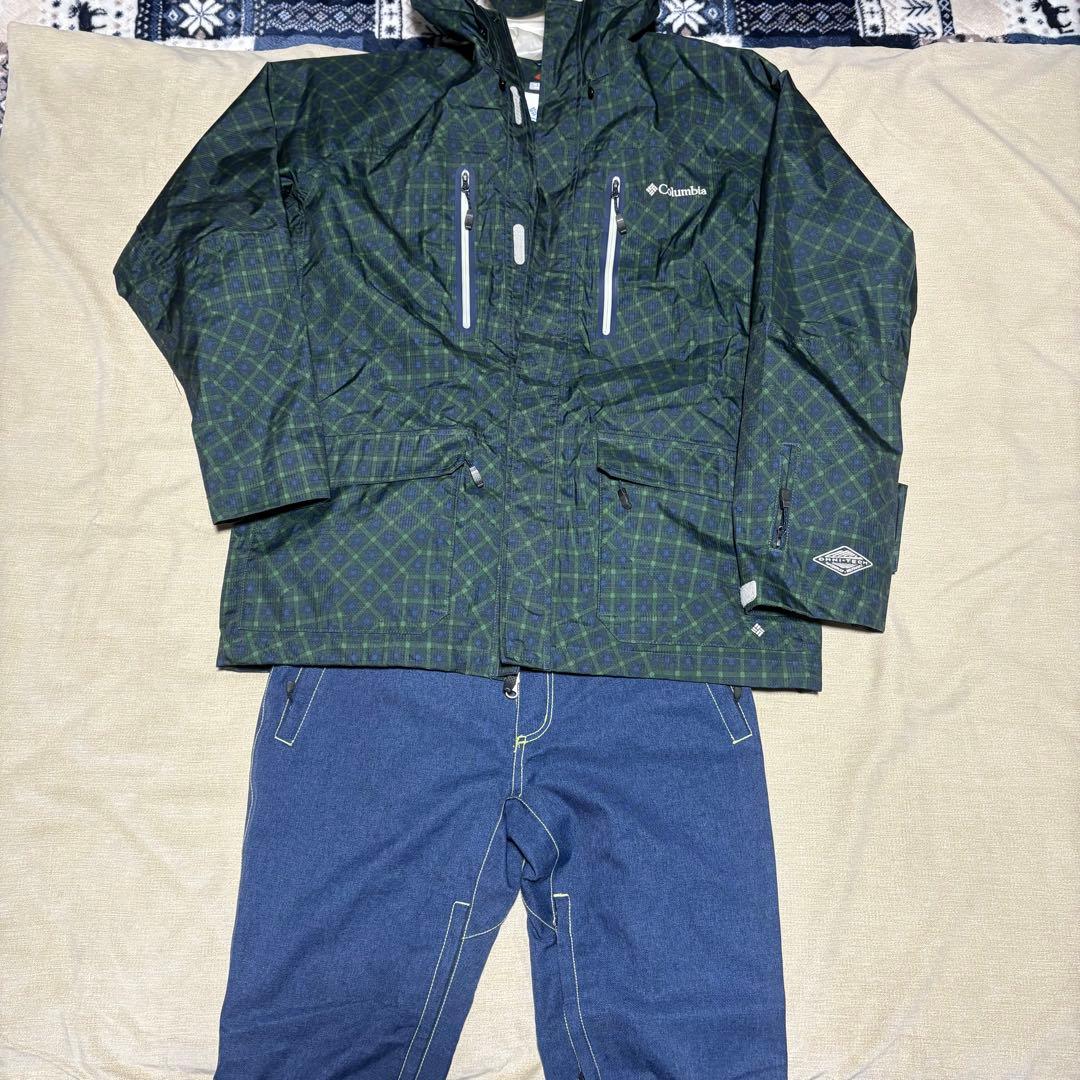 Columbia チェック柄 防水スノーウェア上下セット　メンズ　コロンビア