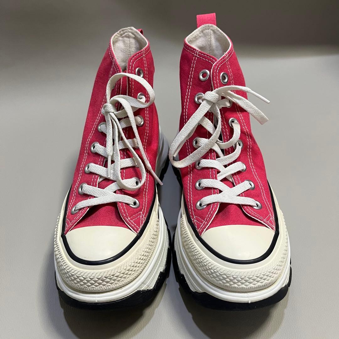 CONVERSE トレックウェーブ ハイカット レッド 24.5cm 厚底