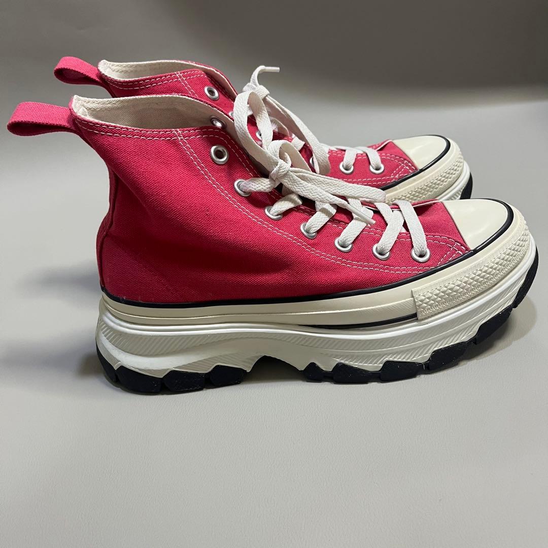 CONVERSE トレックウェーブ ハイカット レッド 24.5cm 厚底