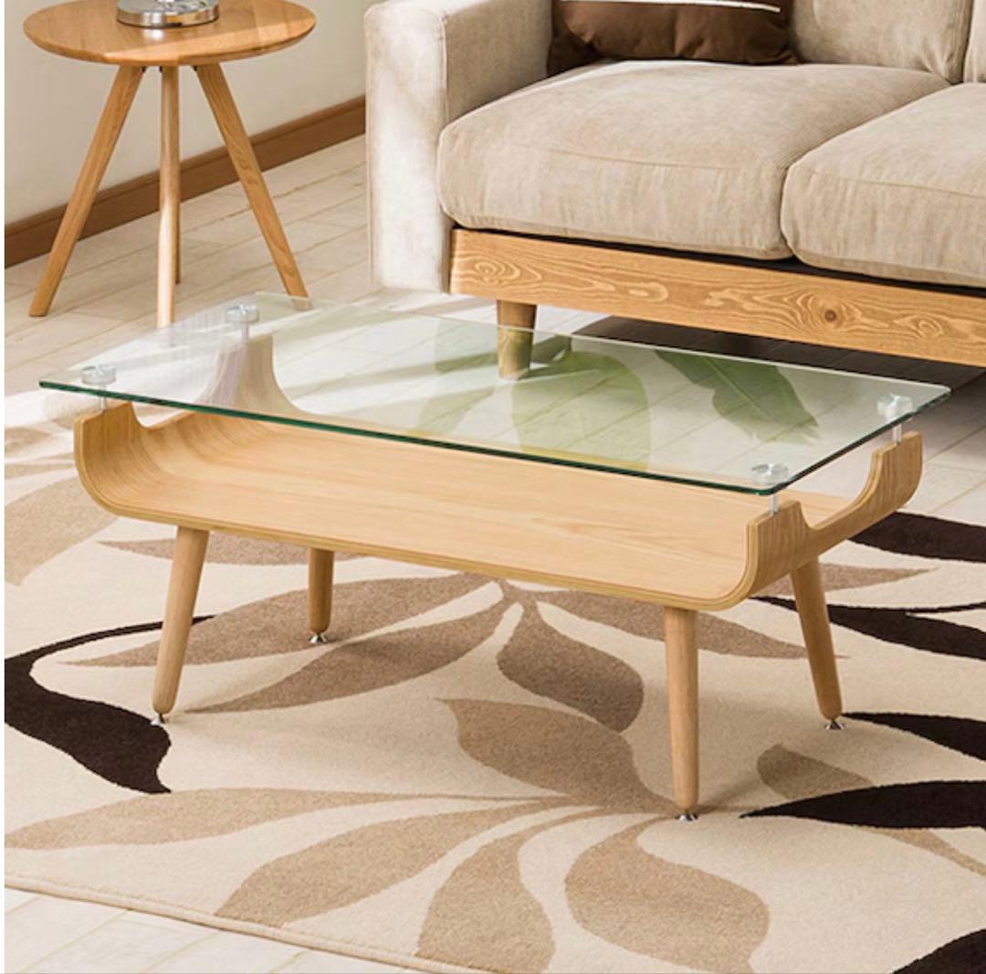 ニトリ ガラス天板　センターテーブル　ノルディック