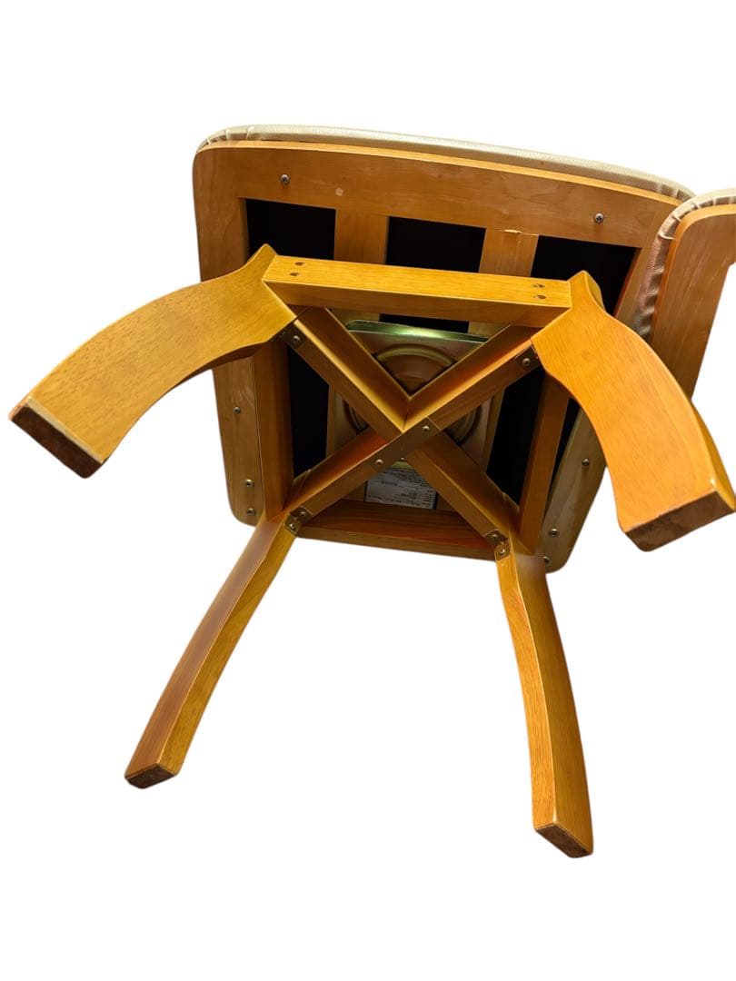 ニトリ 回転式ダイニングチェア 2脚セット　ナチュラルウッド