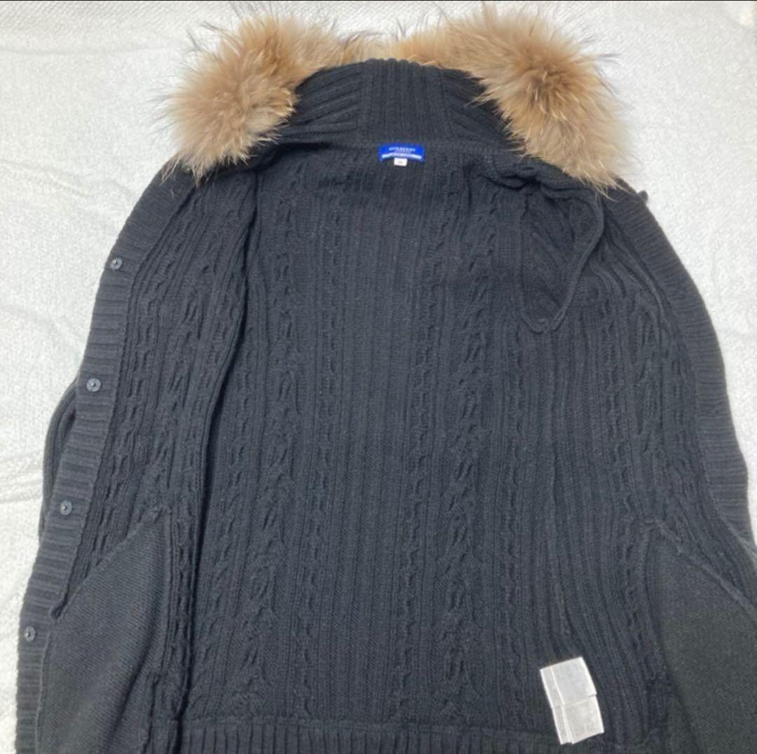 BURBERRY　ブルーレーベル　ダッフルコート　たぬきファー　黒　38サイズ