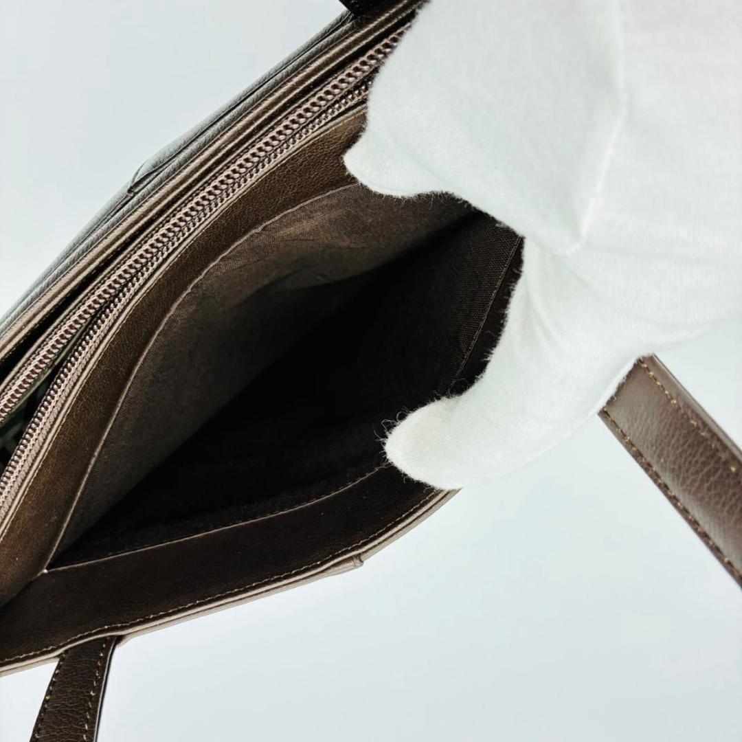 バーバリー トートバッグ ハンドバッグ レザー ゴールド金具 ダークブラウン