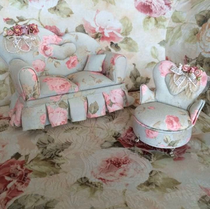 新品☆猫脚ソファー&チェアー型ジュエリーBOX ドールハウス インテリア