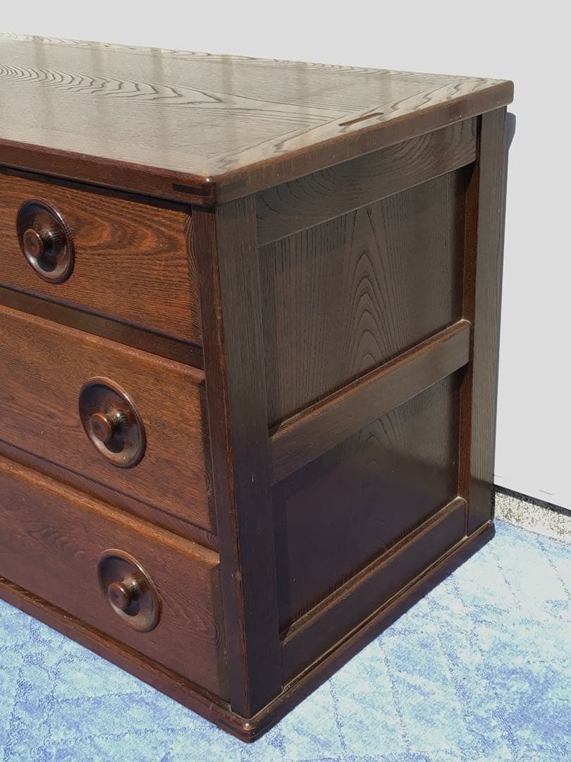 55万相当 高級民芸家具 北海道家具 国産ニレ材使用 遊木民 チェスト 北欧風