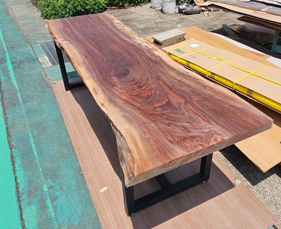 ブラックウォールナット　一枚板　ウォールナット　ダイニング　テーブル　特大　杢