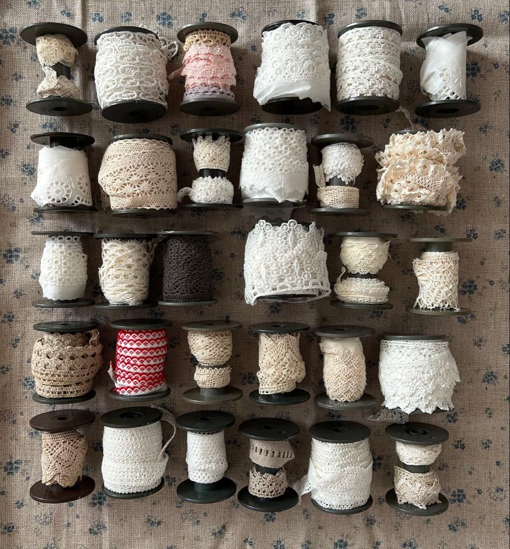 おぱぴん 【木製糸巻きラック】レース30個付き♪ウッドシェルフ